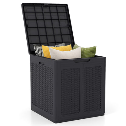 Deck Box, Lockable Lid, Patio Storage, Brown