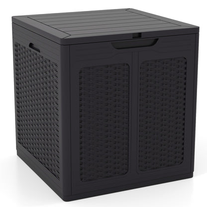 Deck Box, Lockable Lid, Patio Storage, Brown