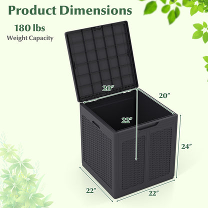 Deck Box, Lockable Lid, Patio Storage, Brown