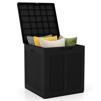 39 Gallon Lockable Deck Box for Patio Cushions, Black