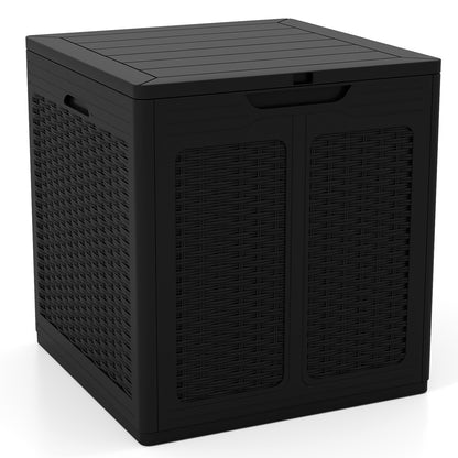 39 Gallon Lockable Deck Box for Patio Cushions, Black