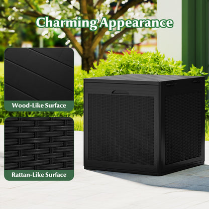39 Gallon Lockable Deck Box for Patio Cushions, Black
