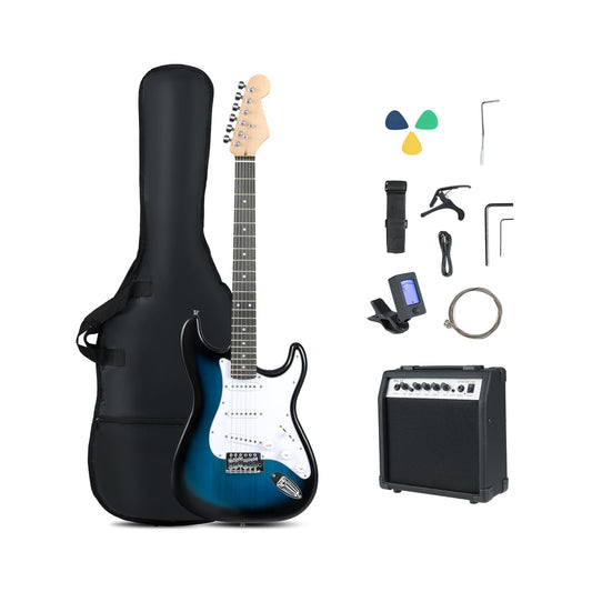 39 Inch Full Size Electric Guitar Beginner Kit with Amplifier for Starter, Blue Guitar & Strings Blue at Gallery Canada