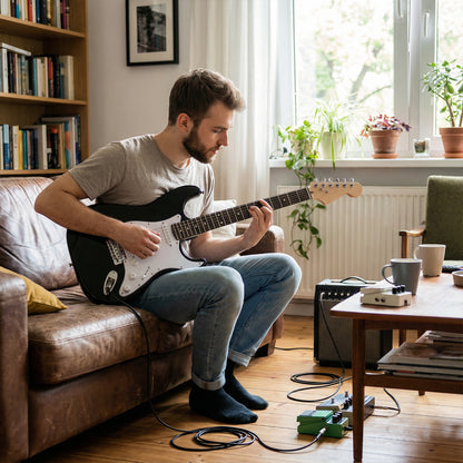 39 Inch Full Size Electric Guitar Beginner Kit with Amplifier for Starter, Black Guitar & Strings at Gallery Canada
