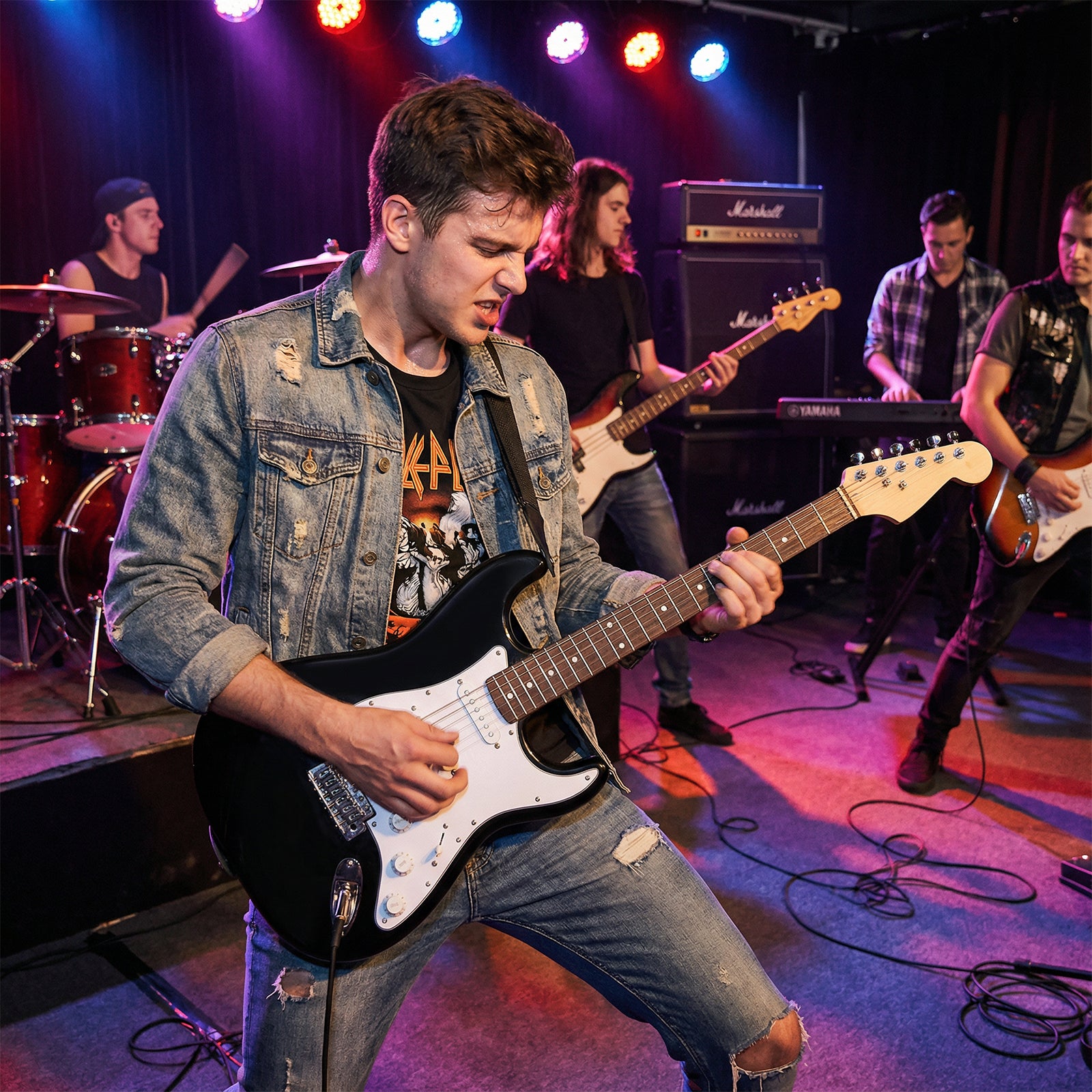 39 Inch Full Size Electric Guitar Beginner Kit with Amplifier for Starter, Black Guitar & Strings at Gallery Canada