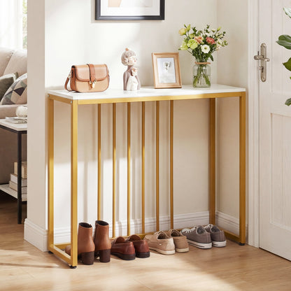 39" Modern Console Table With Built-In Charging Station, White Console Tables at Gallery Canada