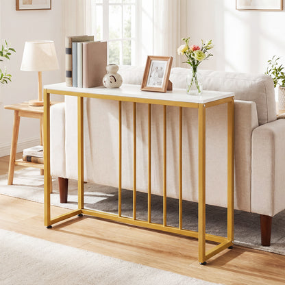 39" Modern Console Table With Built-In Charging Station, White Console Tables at Gallery Canada