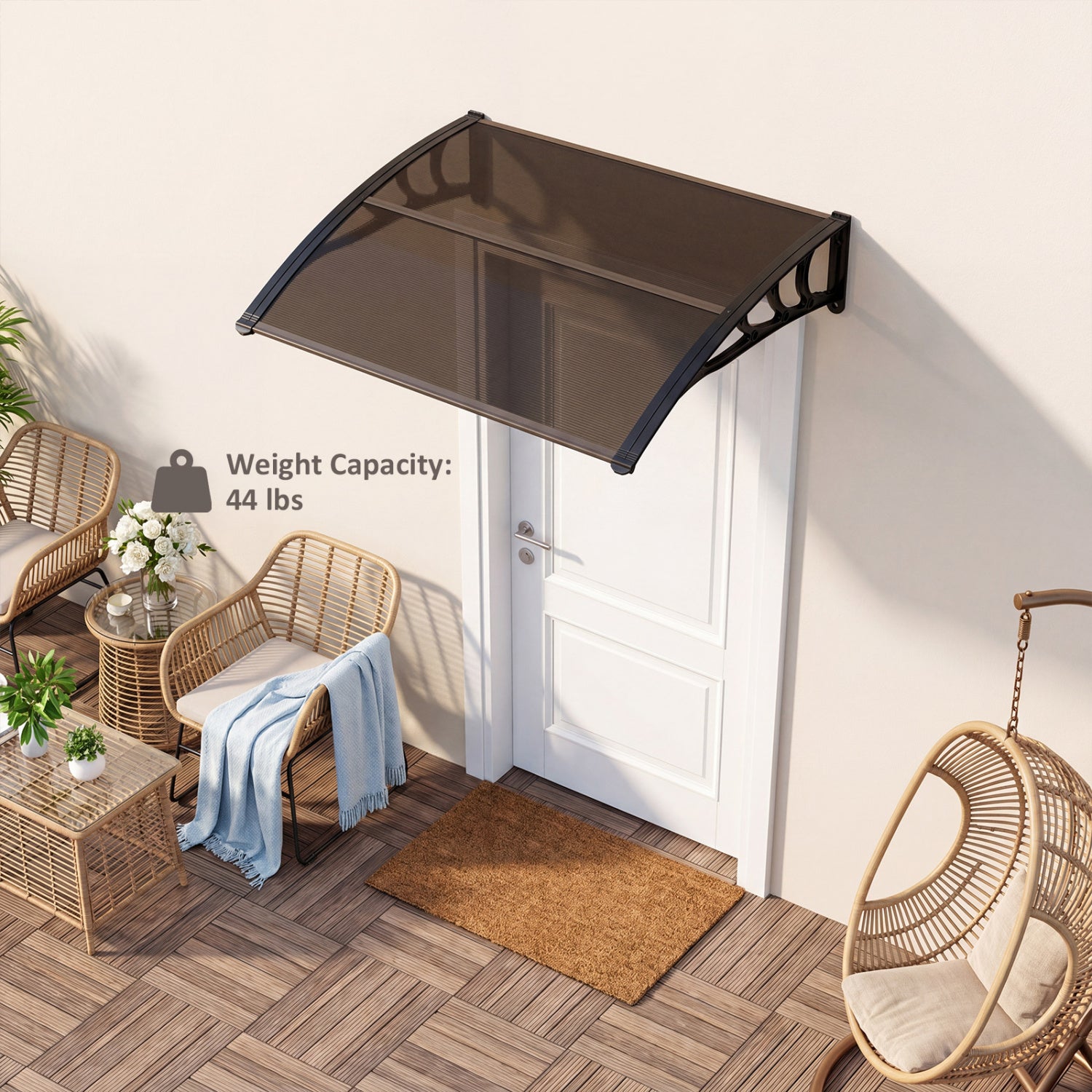 39 x 30 In Outdoor Door Window Awning Canopy, Brown Outdoor Shades at Gallery Canada