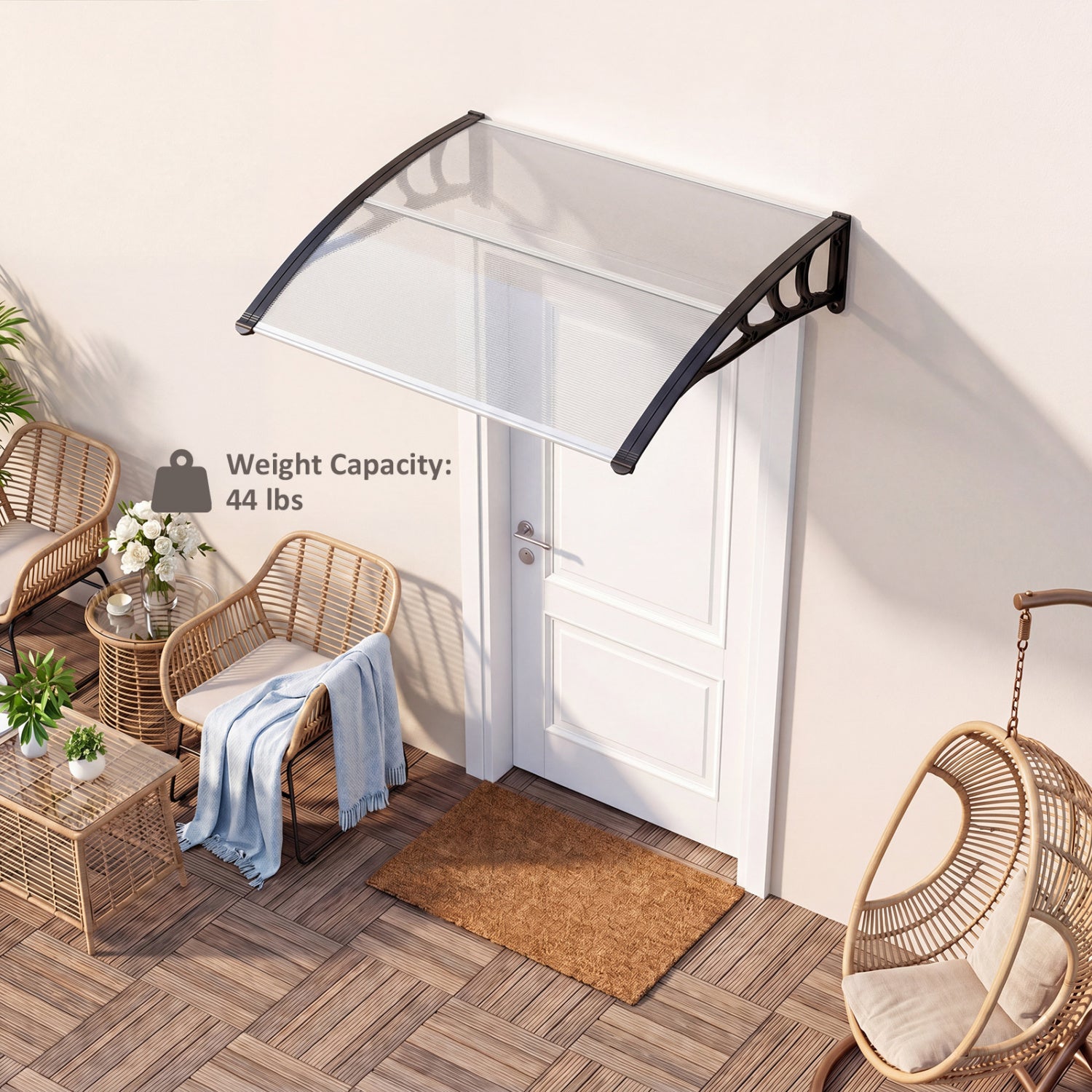 39 x 30 Inch Outdoor Door Awning Canopy, Exterior, Black Outdoor Shades at Gallery Canada
