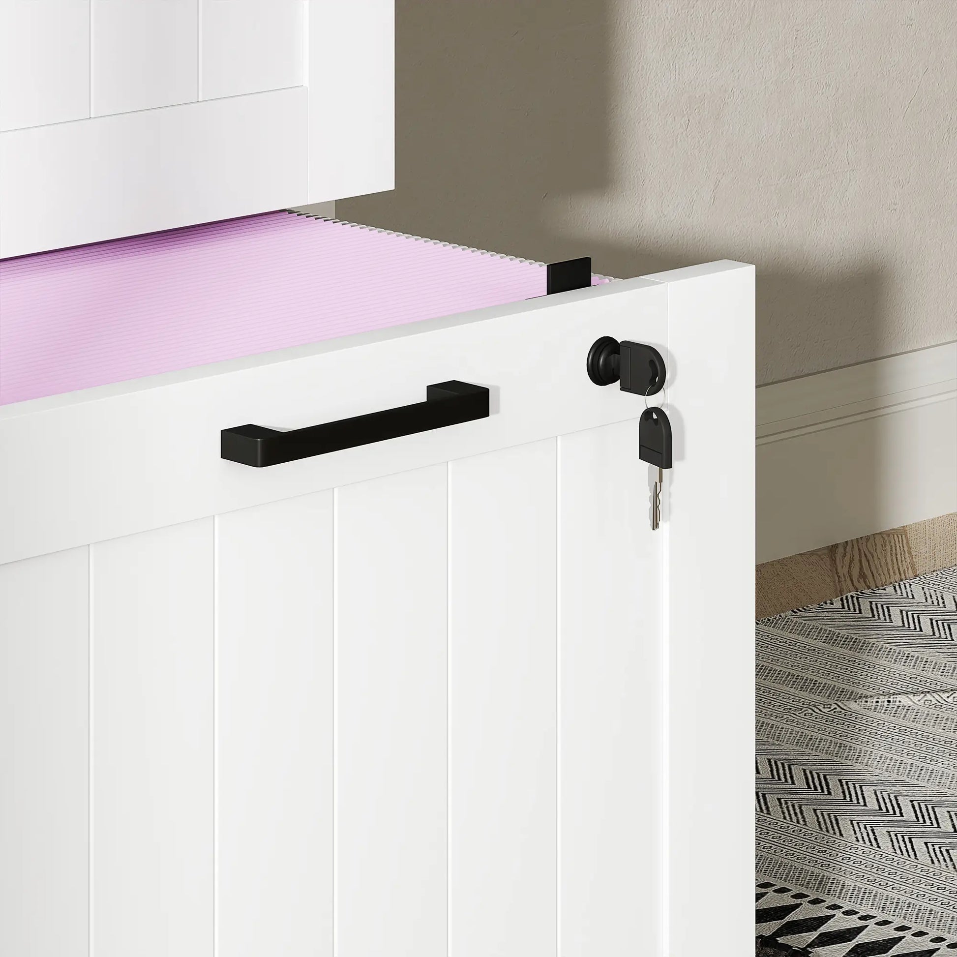 3 Drawer Filing Cabinet with Lock, Office Storage, A4 Letter Size, White Office Cabinets & Cupboards at Gallery Canada