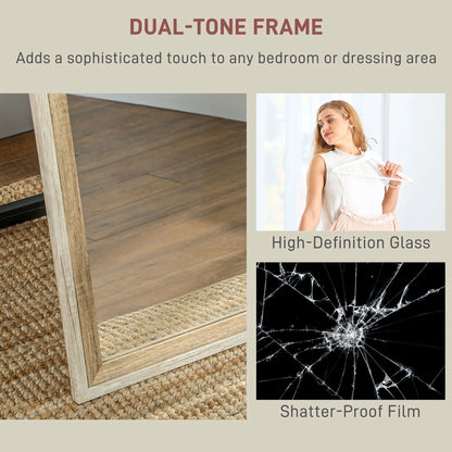 Floor Standing Mirror, Full Length, Dark Wood Grain Frame Full Length Mirrors at Gallery Canada