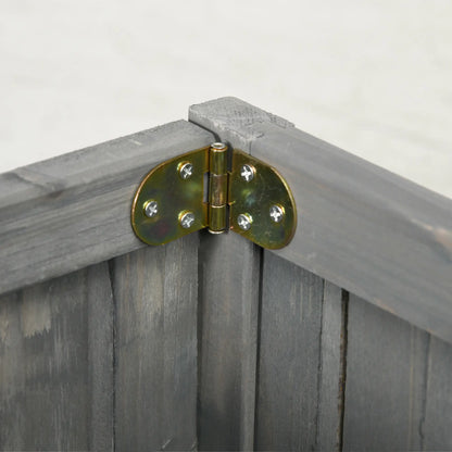 Foldable Elevated Planter Box, Wooden Raised Garden Bed, Grey Wooden Planter Boxes at Gallery Canada