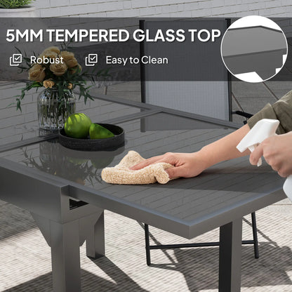 35"-71" Expandable Outdoor Table, Tempered Glass Top, Metal Frame, for 4-6 Person Patio Dinning Tables at Gallery Canada