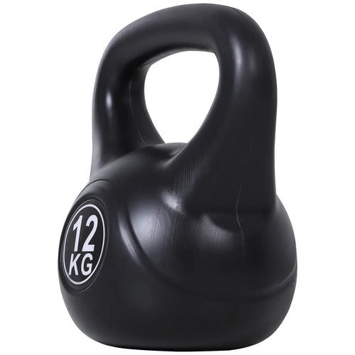 26lb Fitness Kettlebell, Plastic Exercise Weight, Sand Filled, Noise Reduction