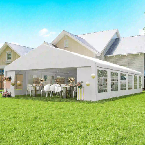23' x 39' Party Tent, Heavy Duty Outdoor Canopy Shelter, White