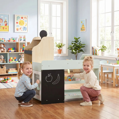 Ensemble de jeu d'épicerie en bois pour enfants, nourriture jouet, caisse enregistreuse, 44 accessoires