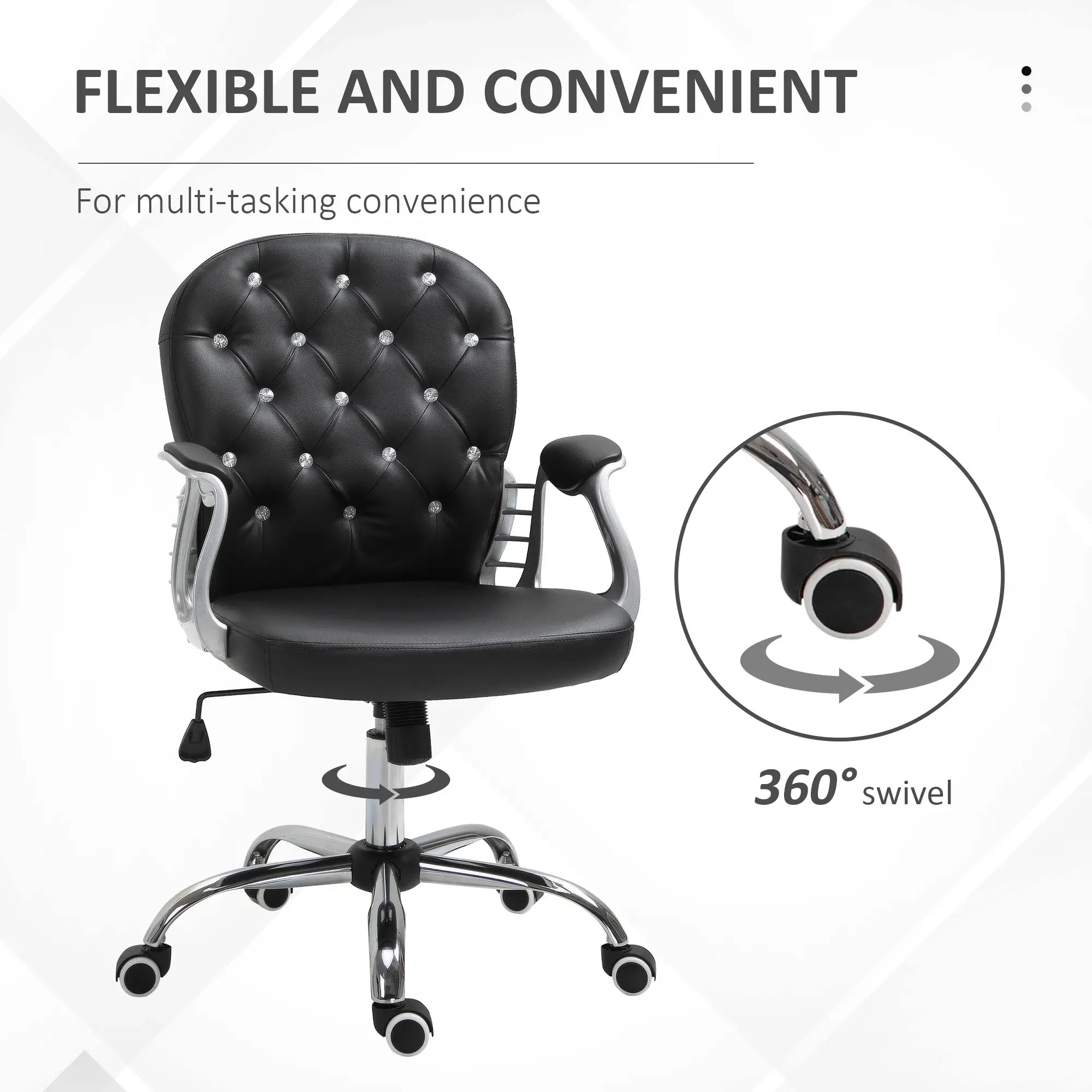 Ergonomic Office Chair, Adjustable Height, Padded Seat, Black Executive & Manager Chairs at Gallery Canada