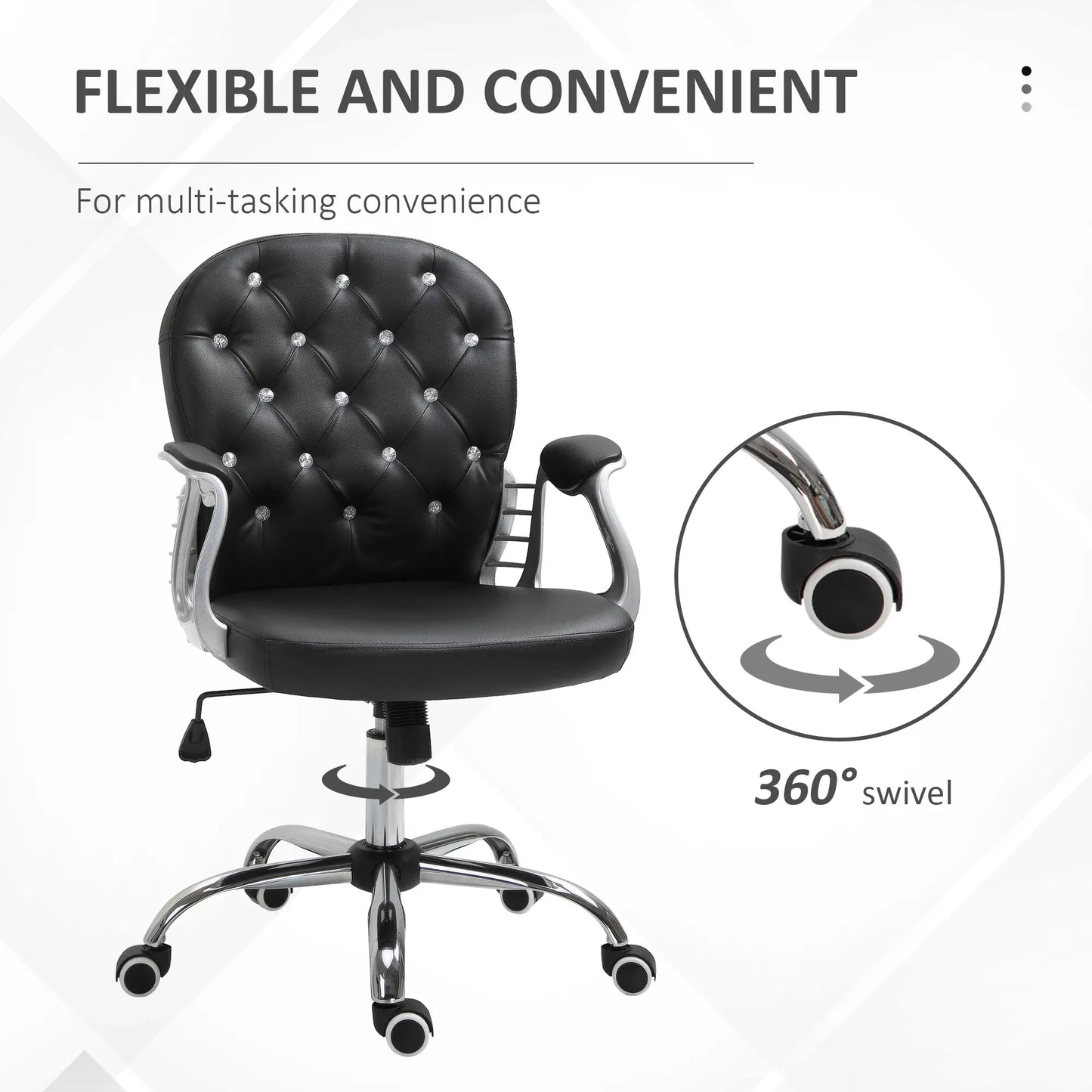 Ergonomic Office Chair, Adjustable Height, Padded Seat, Black Executive & Manager Chairs at Gallery Canada