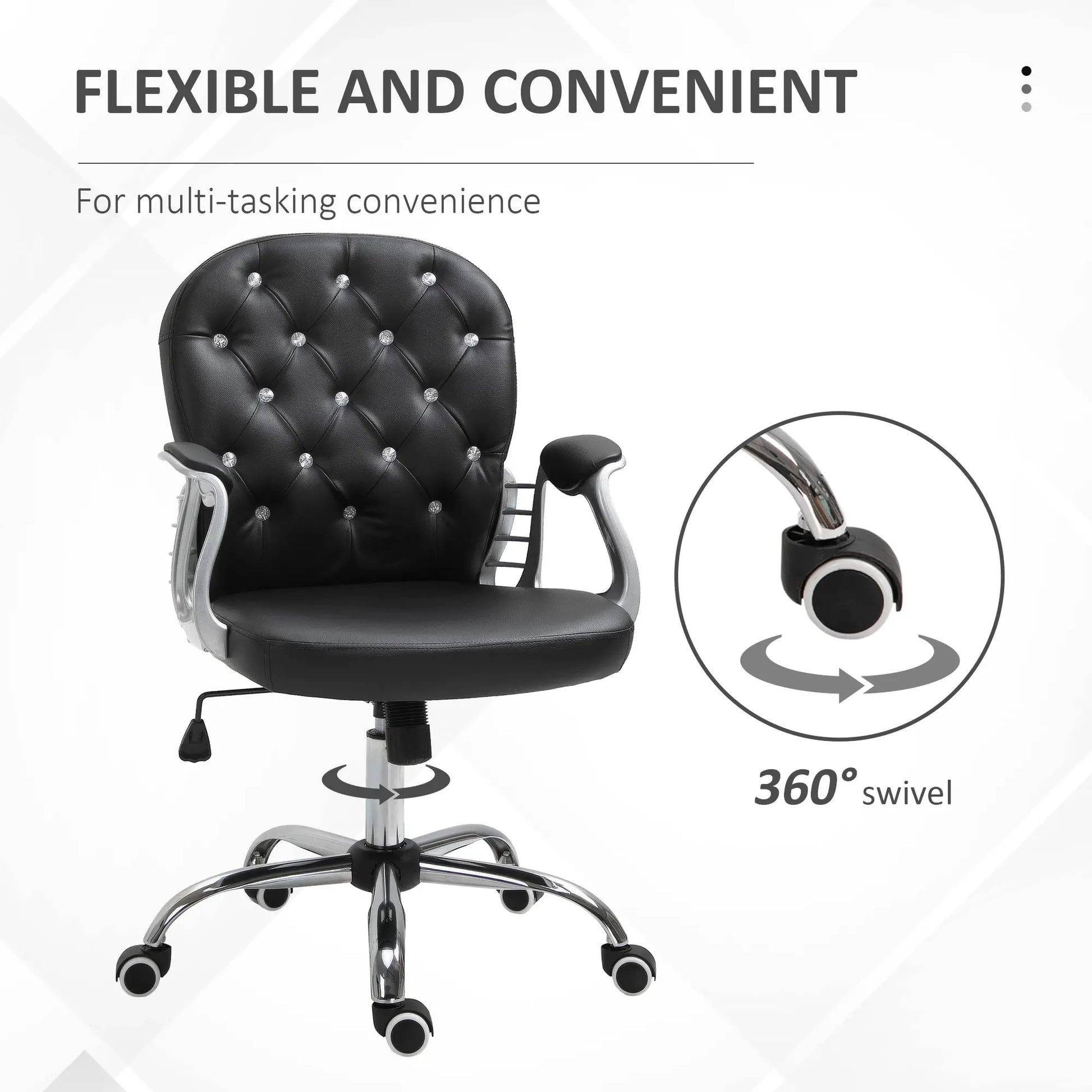 Ergonomic Office Chair, Adjustable Height, Padded Seat, Black Executive & Manager Chairs at Gallery Canada