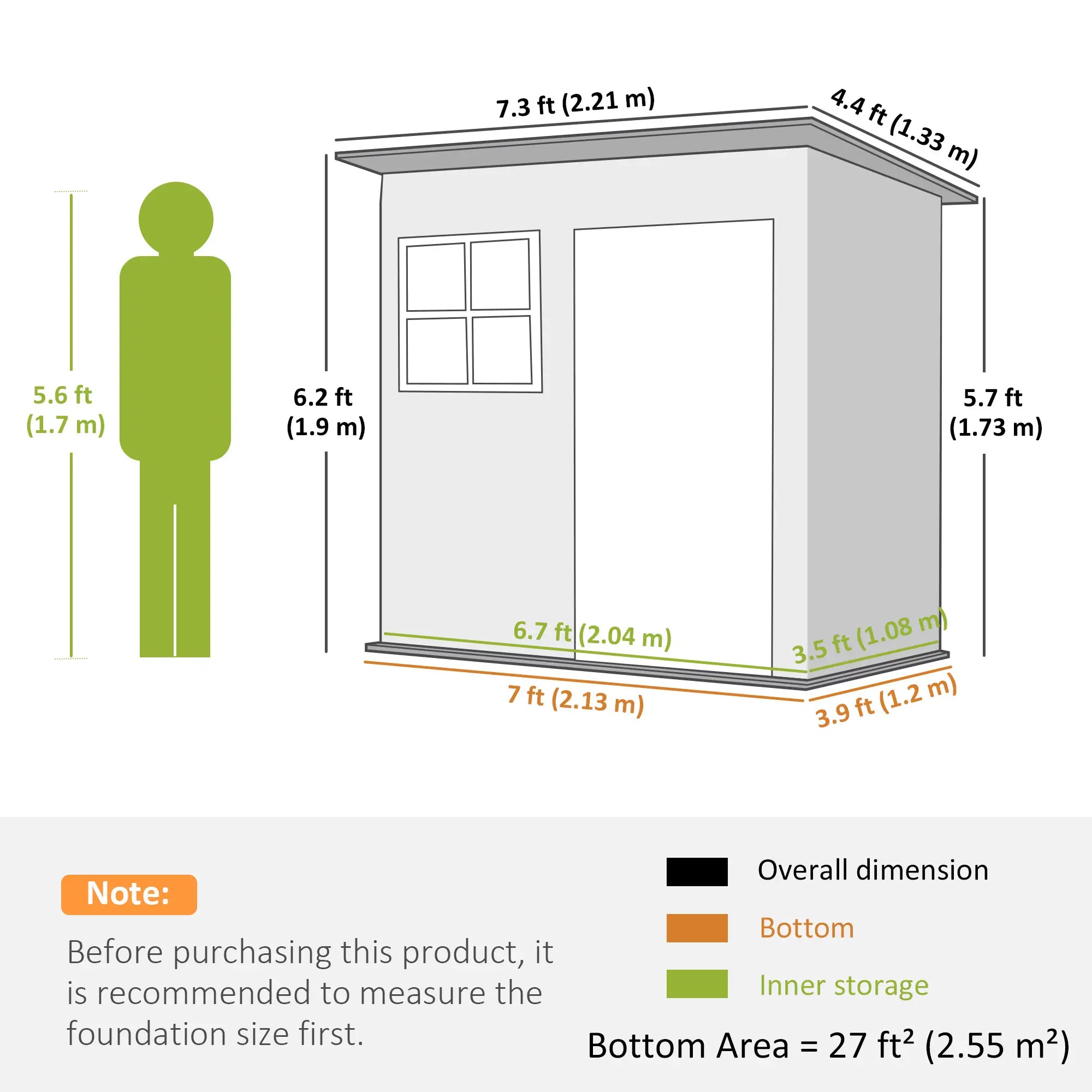 7' x 4' Galvanised Steel Outdoor Storage Shed, Window, Lockable Door, Dark Grey Sheds at Gallery Canada