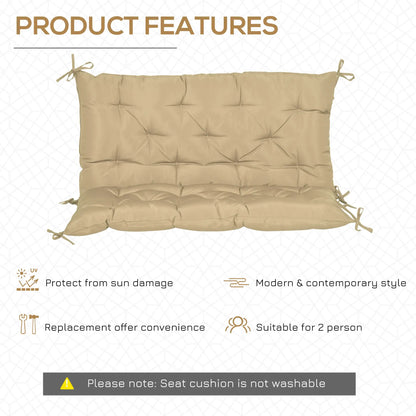 2-Seater Garden Bench Cushion, Swing Chair Mat Replacement, 39.4"x38.6", Khaki Patio Chair Cushions at Gallery Canada