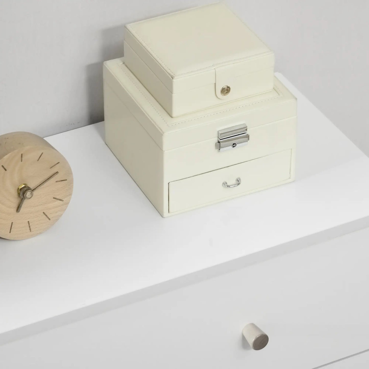 Dresser, 3 Drawers, Solid Wood Legs, Storage Organizer, White Storage Cabinets at Gallery Canada