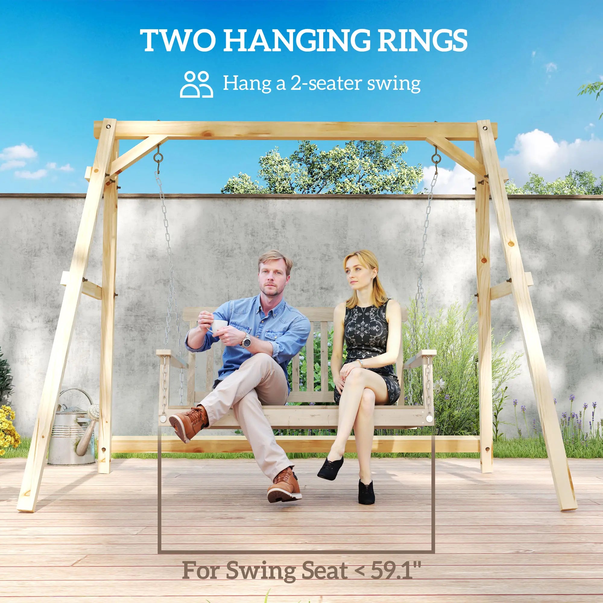 770lbs Porch Swing Frame, Heavy Duty A-Frame Stand, Reinforced Bars Hammock Stands at Gallery Canada