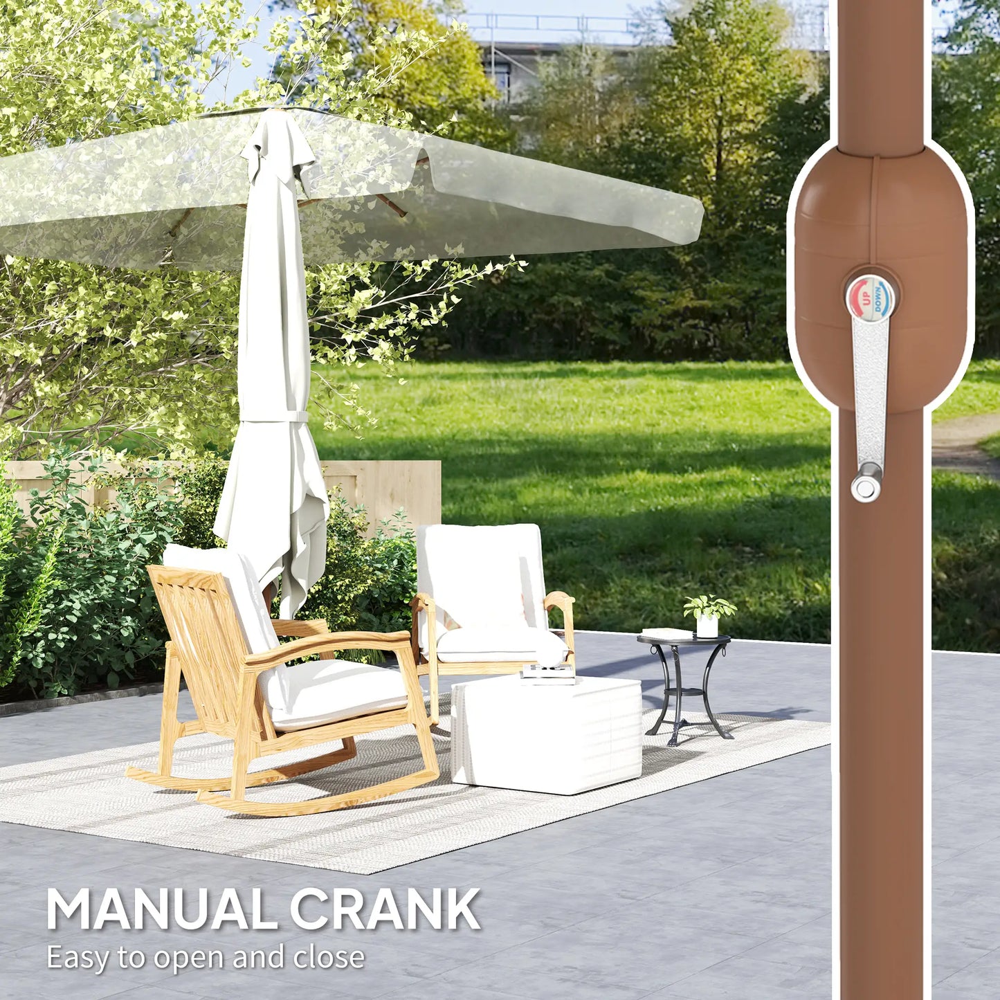 Patio Umbrella 118.1" x 78.7", UV50+ Protection, Beige Sun Umbrellas at Gallery Canada