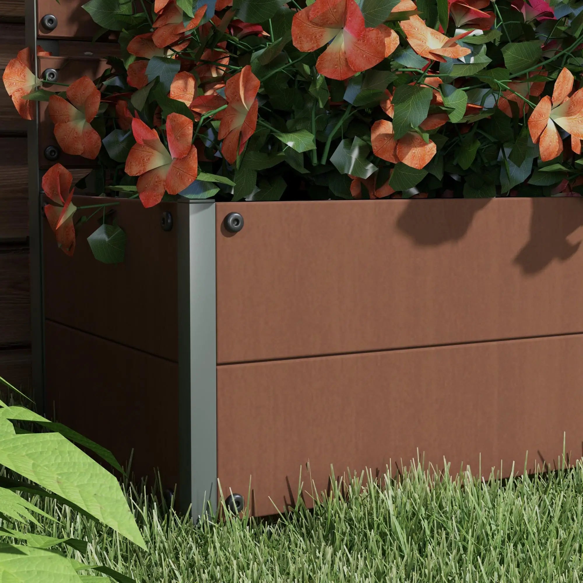 Trellis Planter Box, Raised Garden Bed With Trellis, Light Brown Wooden Planter Boxes at Gallery Canada