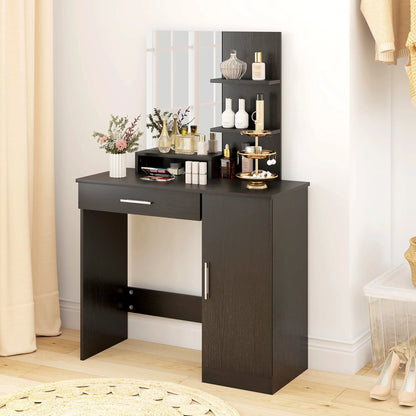 Vanity Desk with Mirror, Drawer, Open Compartment, Shelves, Cabinet Dressing & Vanity Tables at Gallery Canada