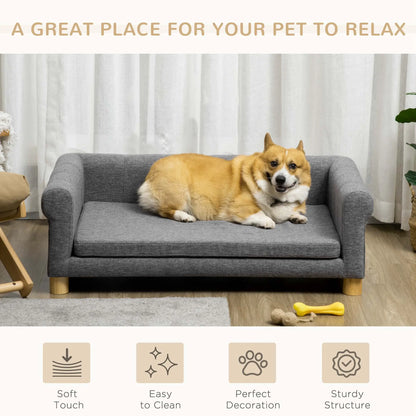 Modern Pet Sofa, Medium Large Dog Bed, Removable Cushion, Dark Grey Dog Sofas at Gallery Canada