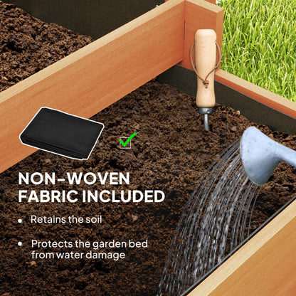 Wooden Elevated Planter Box with Trellis, 3 Tier Raised Garden Bed, Brown Raised Garden Beds at Gallery Canada