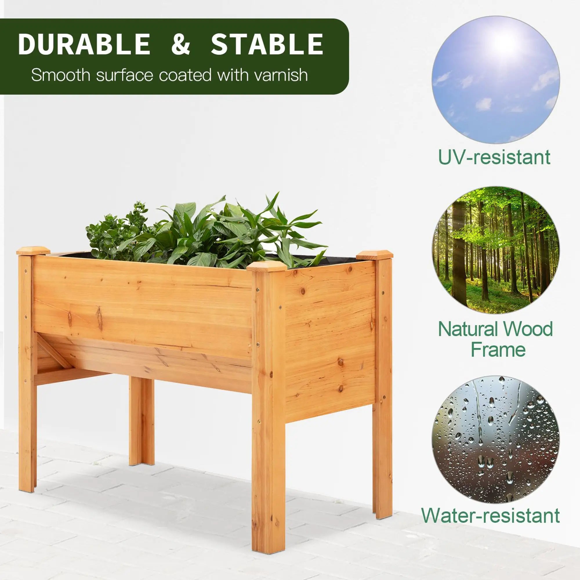 Wooden Raised Garden Stand, 48