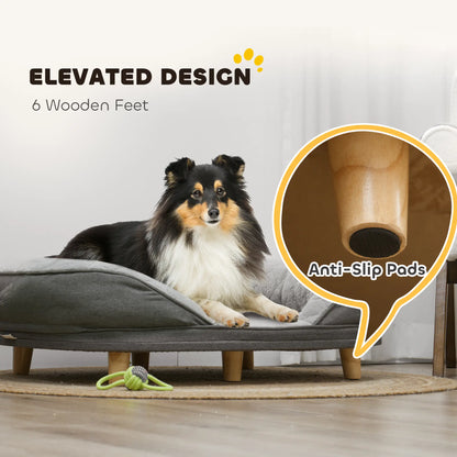 Pet Sofa Bed for Large Dogs, Removable Washable Cover, Anti-Slip Pads, Grey Dog Sofas at Gallery Canada