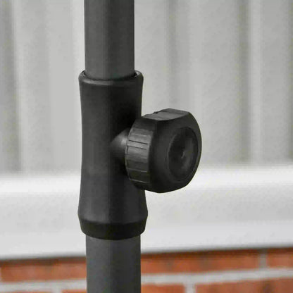 6ft Beach Umbrella, UV50+ Vented Canopy, Push Button Tilt, Dark Grey Beach Umbrellas at Gallery Canada