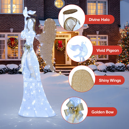 3D Lighted Angel Christmas Decoration, 5.5 FT, White Christmas at Gallery Canada