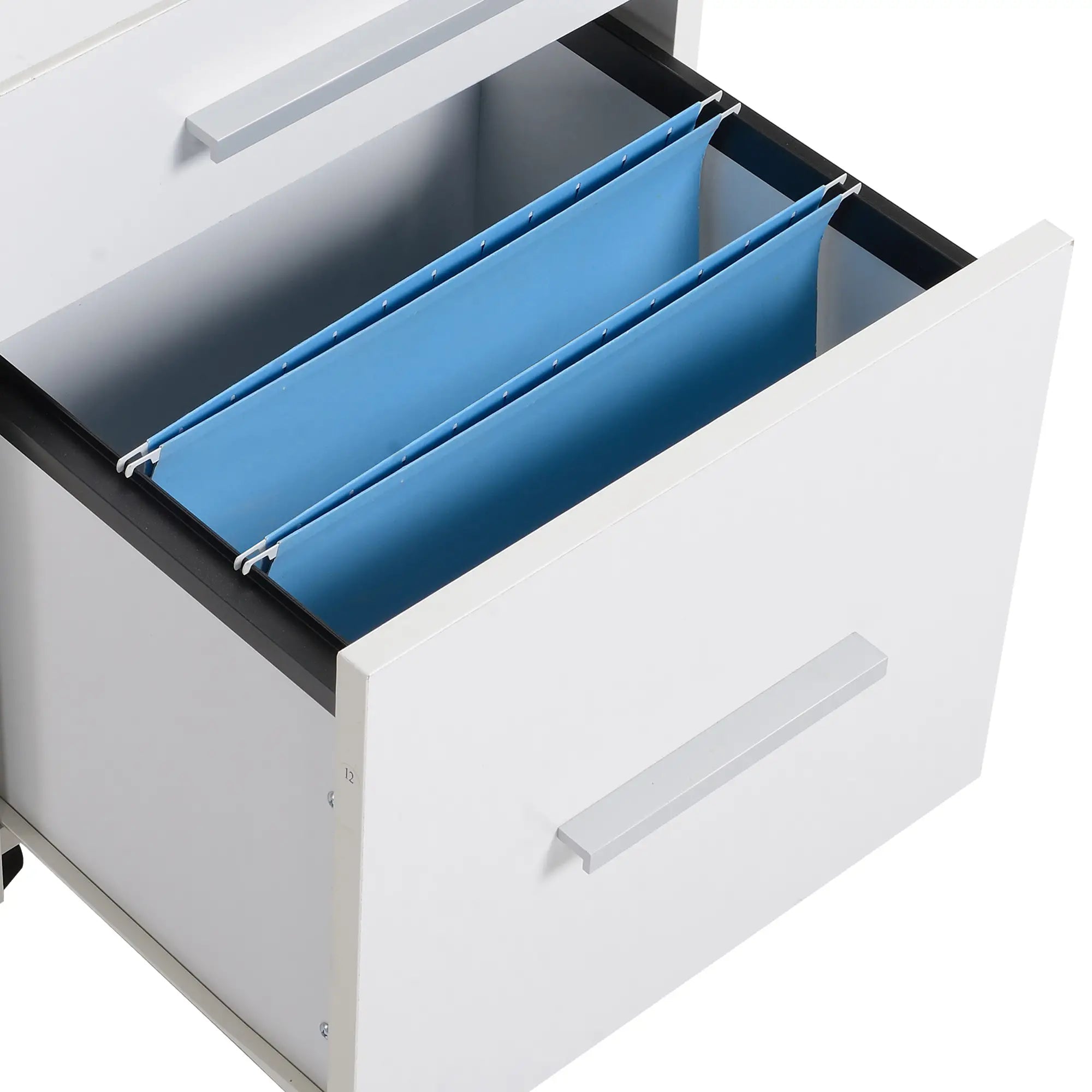 3 Drawer File Cabinet with Lock, Lockable on Wheels, Letter and A4 Size, White Office Cabinets & Cupboards at Gallery Canada