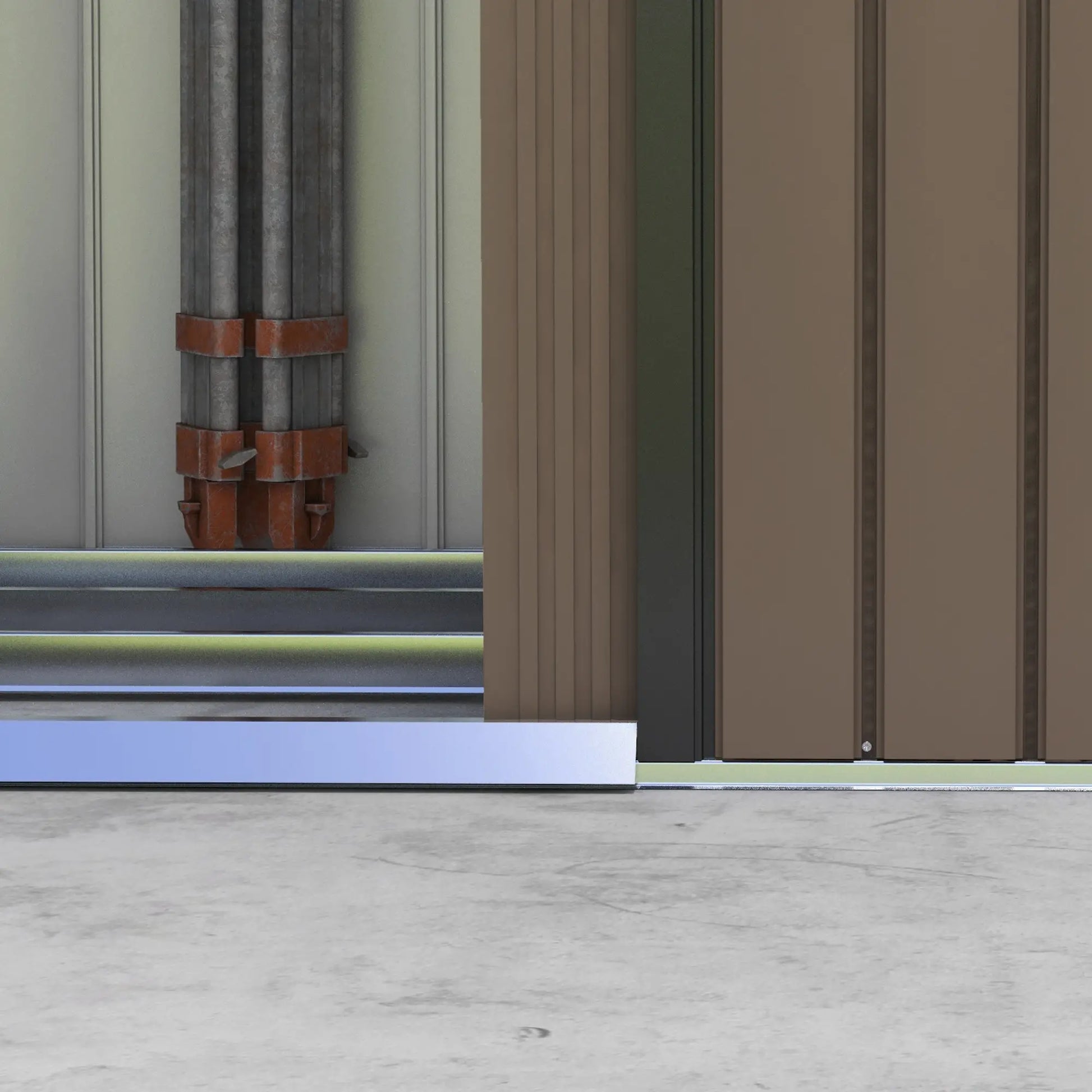 7' x 4' x 6' Garden Storage Shed, Metal, Double Doors, Brown Sheds at Gallery Canada