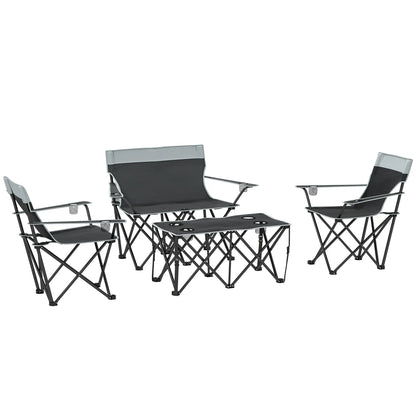 4 Piece Folding Camping Table and Chairs, Outdoor Set, Grey Picnic Tables & Camping Chairs at Gallery Canada