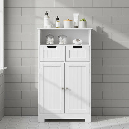Freestanding Bathroom Cabinet, Adjustable Shelf, Drawers, Small, White Bathroom Cabinets at Gallery Canada
