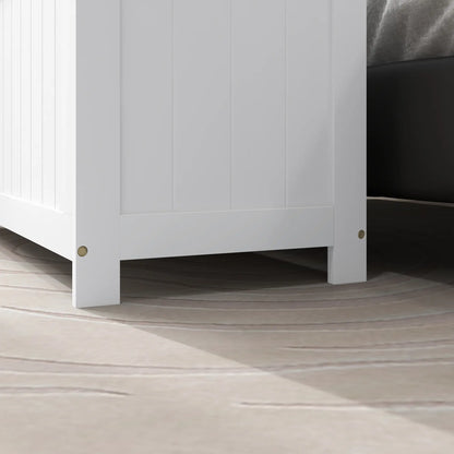 White Storage Trunk with Safety Hinges, Entryway Bench, Side Handles, White Storage Ottomans & Benches at Gallery Canada