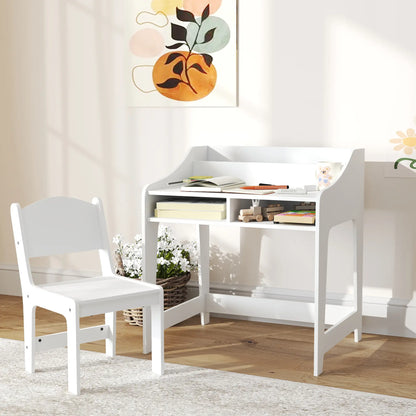 Kids Desk and Chair Set with Storage, 3-8 Years, White Kids Desk Sets at Gallery Canada