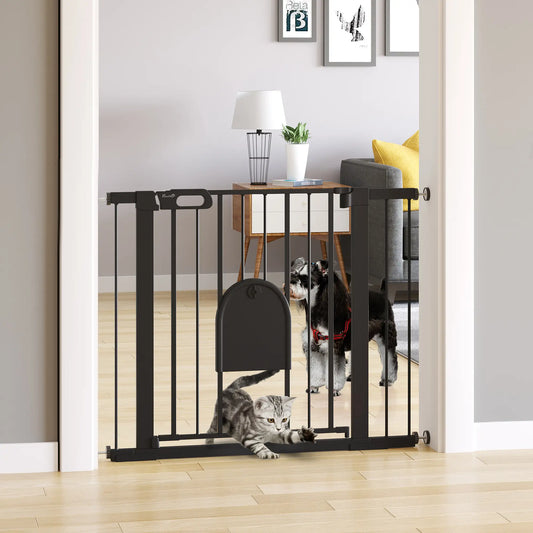 30"-41" Extra Wide Pet Gate, Small Door, 30"H, Black Houses, Kennels & Pens Black at Gallery Canada