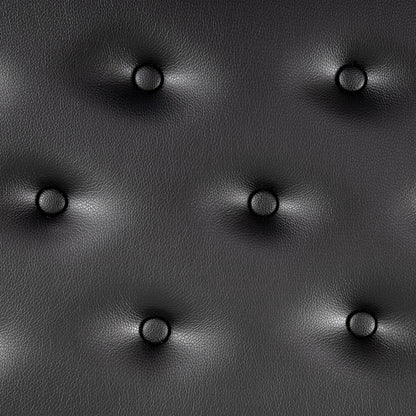 Adjustable Piano Bench, PU Leather, Button Tufted, Black Piano Benches at Gallery Canada