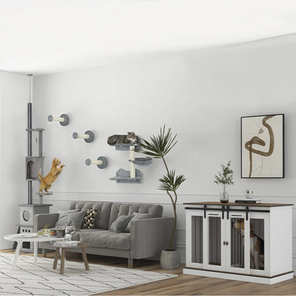 47in Wooden Dog Crate Furniture with Divider Panel, TV Stand, White Houses, Kennels & Pens at Gallery Canada