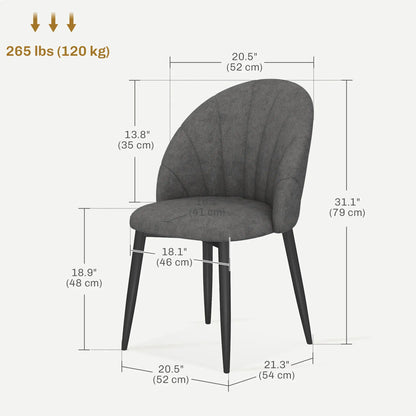 Modern Dining Chairs Set of 4, Upholstered, Metal Legs, Dark Grey Dining Chairs at Gallery Canada