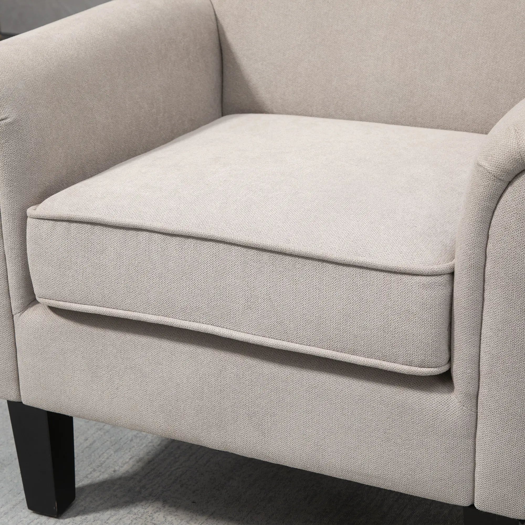 Upholstered Accent Chair, Soft Velvet Fabric, Rolled Armrest, Grey Single Sofas at Gallery Canada