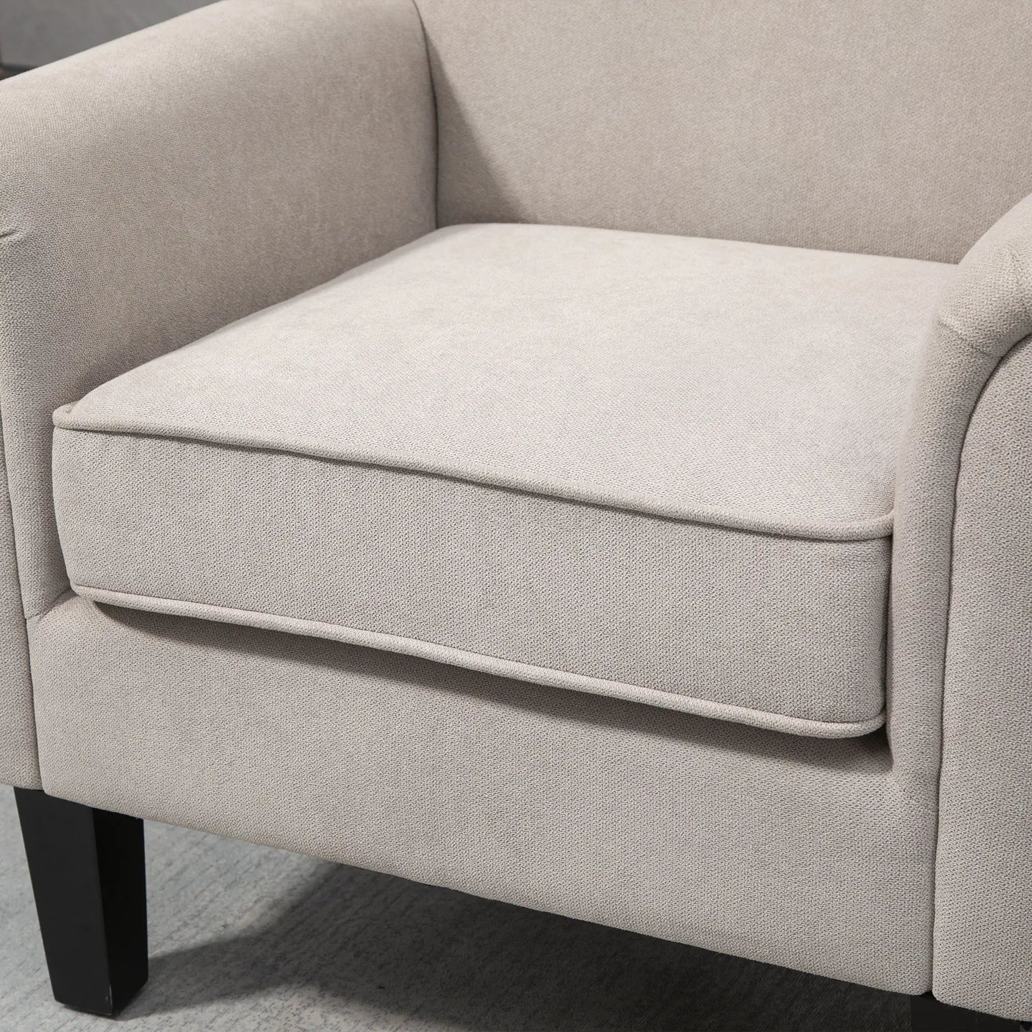 Upholstered Accent Chair, Soft Velvet Fabric, Rolled Armrest, Grey Single Sofas at Gallery Canada