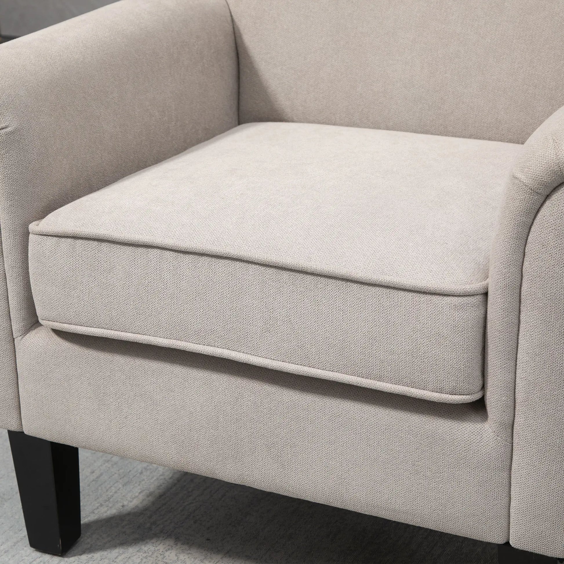 Upholstered Accent Chair, Soft Velvet Fabric, Rolled Armrest, Grey Single Sofas at Gallery Canada