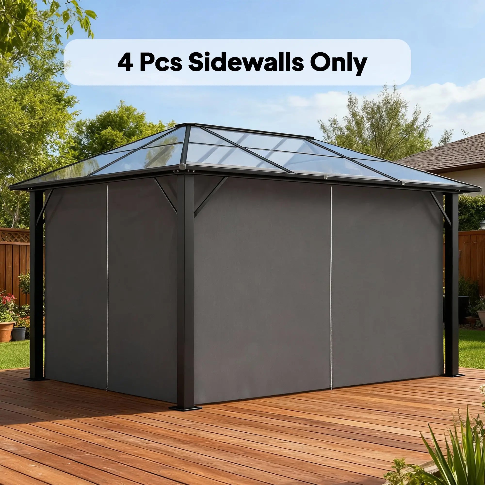 10' x 12' Gazebo Sidewall Set, 4 Panels, Grey Gazebo Sidewalls at Gallery Canada